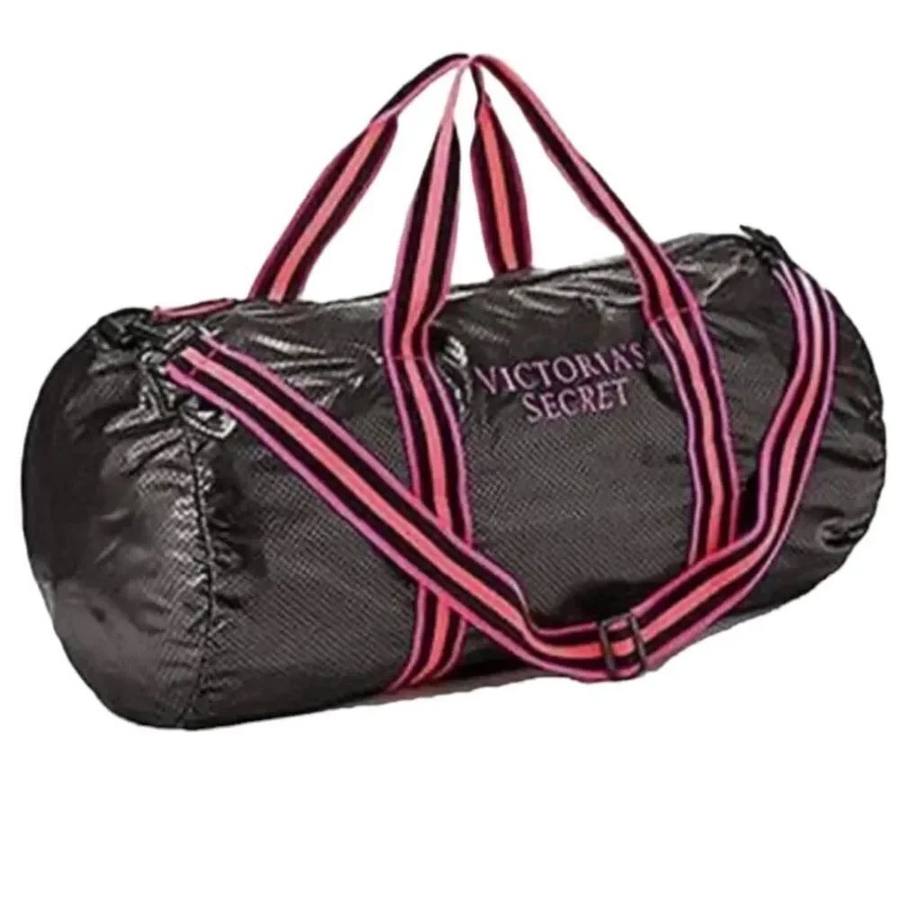 Victoria’s Secret Packable Duffle Black Pink Gym